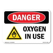 OSHA Danger Sign - Oxygen In Use | Decal | Protect Your Business, Construction Site, Warehouse & Shop Area |  Made in The USA