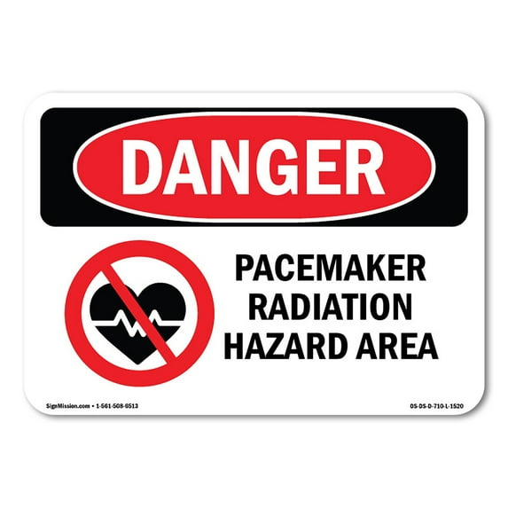 OSHA Danger Sign - Pacemaker Radiation Hazard Area | Decal | Protect Your Business, Construction Site, Warehouse & Shop Area | Made in The USA
