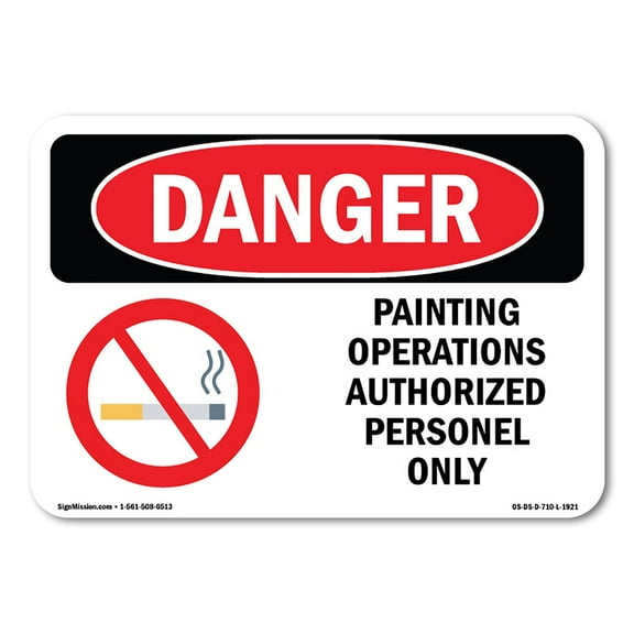 OSHA Danger Sign - Painting Operations Authorized | Decal | Protect Your Business, Construction Site, Warehouse & Shop Area |  Made in The USA
