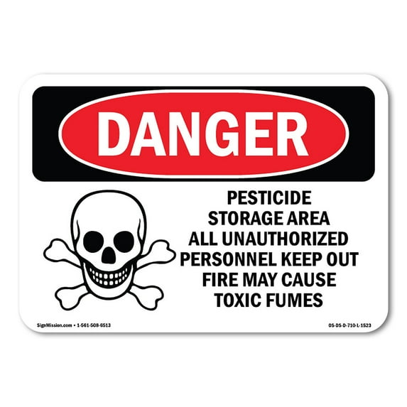 OSHA Danger Sign - Pesticide Storage Area | Decal | Protect Your Business, Construction Site, Warehouse & Shop Area | Made in The USA