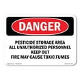 thumbnail image 1 of OSHA Danger Sign - Pesticide Storage Area | Decal | Protect Your Business, Construction Site, Warehouse & Shop Area |  Made in The USA, 1 of 5