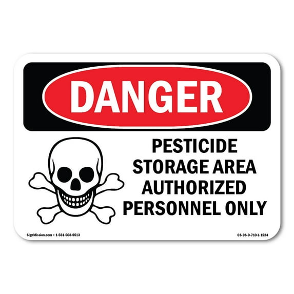 OSHA Danger Sign - Pesticide Storage Area | Plastic Sign | Protect Your Business, Construction Site, Warehouse & Shop Area | Made in The USA