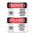 thumbnail image 1 of OSHA Danger Sign - Pesticide Storage Hazardous Bilingual | Decal | Protect Your Business, Construction Site, Shop Area |  Made in The USA, 1 of 5