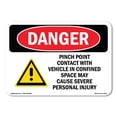 thumbnail image 1 of OSHA Danger Sign - Pinch Point Contact With Vehicle | Decal | Protect Your Business, Construction Site, Warehouse & Shop Area |  Made in The USA, 1 of 5