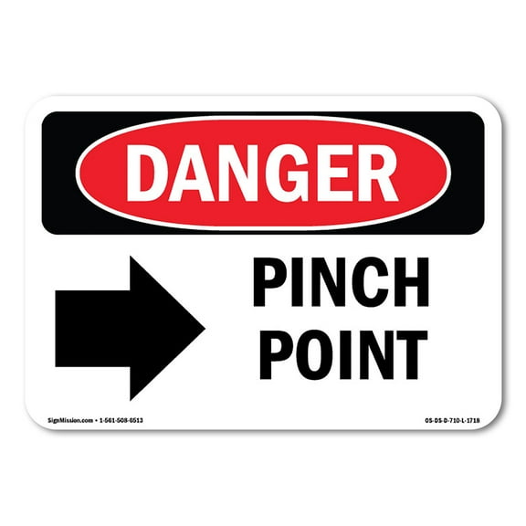 OSHA Danger Sign - Pinch Point | Plastic Sign | Protect Your Business, Construction Site, Warehouse & Shop Area |  Made in The USA
