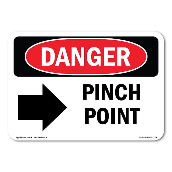 OSHA Danger Sign - Pinch Point | Plastic Sign | Protect Your Business, Construction Site, Warehouse & Shop Area | Made in The USA