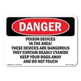 thumbnail image 1 of OSHA Danger Sign - Poison Devices In The Area | Decal | Protect Your Business, Construction Site, Warehouse & Shop Area |  Made in The USA, 1 of 5