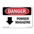 thumbnail image 1 of OSHA Danger Sign - Powder Magazine [Down Arrow] | Decal | Protect Your Business, Construction Site, Warehouse & Shop Area |  Made in The USA, 1 of 5