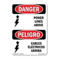 thumbnail image 1 of OSHA Danger Sign - Power Lines Above With Symbol | Decal | Protect Your Business, Construction Site, Warehouse & Shop Area |  Made in The USA, 1 of 5