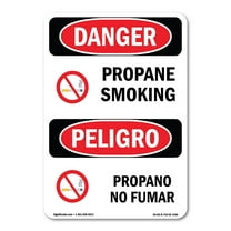 OSHA Danger Sign - Propane No Smoking With Symbol | Plastic Sign | Protect Your Business, Construction Site, Warehouse & Shop Area |  Made in The USA