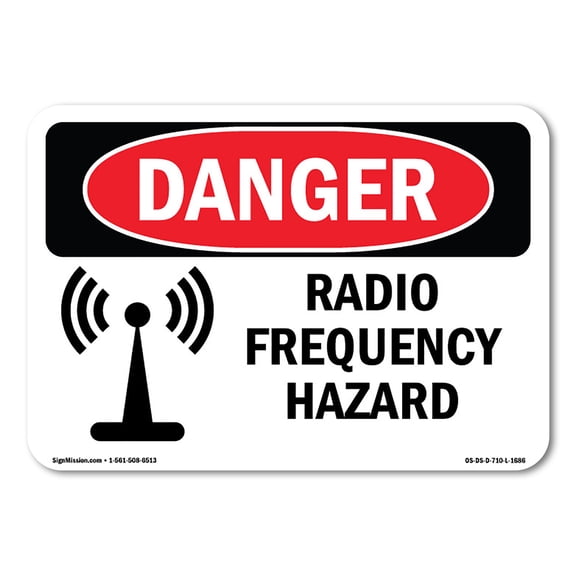 OSHA Danger Sign - Radio Frequency Hazard | Plastic Sign | Protect Your Business, Construction Site, Warehouse & Shop Area |  Made in The USA