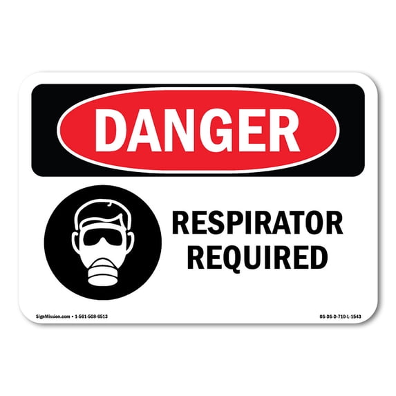 OSHA Danger Sign - Respirator Required | Aluminum Sign | Protect Your Business, Construction Site, Warehouse & Shop Area | Made in The USA
