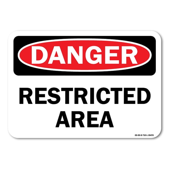 OSHA Danger Sign - Restricted Area | Plastic Sign | Protect Your Business, Work Site, Warehouse & Shop Area | Made in the USA