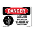 thumbnail image 1 of OSHA Danger Sign - Safety Belts And Lifelines Required | Decal | Protect Your Business, Construction Site, Warehouse & Shop Area |  Made in The USA, 1 of 5