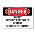 thumbnail image 1 of OSHA Danger Sign - Safety Grounds Installed Remove Before Energizing | Plastic Sign | Protect Your Business, Construction Site, Shop Area |  Made in The USA, 1 of 5