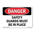 thumbnail image 1 of OSHA Danger Sign - Safety Guards Must Be In Place | Decal | Protect Your Business, Construction Site, Warehouse & Shop Area |  Made in The USA, 1 of 5