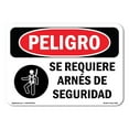thumbnail image 1 of OSHA Danger Sign - Safety Harness Required Spanish | Plastic Sign | Protect Your Business, Construction Site, Warehouse & Shop Area |  Made in The USA, 1 of 5