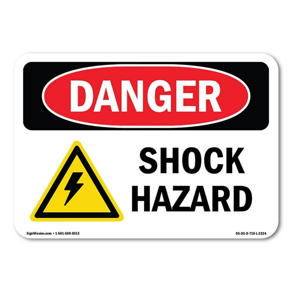OSHA Danger Sign - Shock Hazard | Decal | Protect Your Business, Construction Site, Warehouse & Shop Area |  Made in The USA