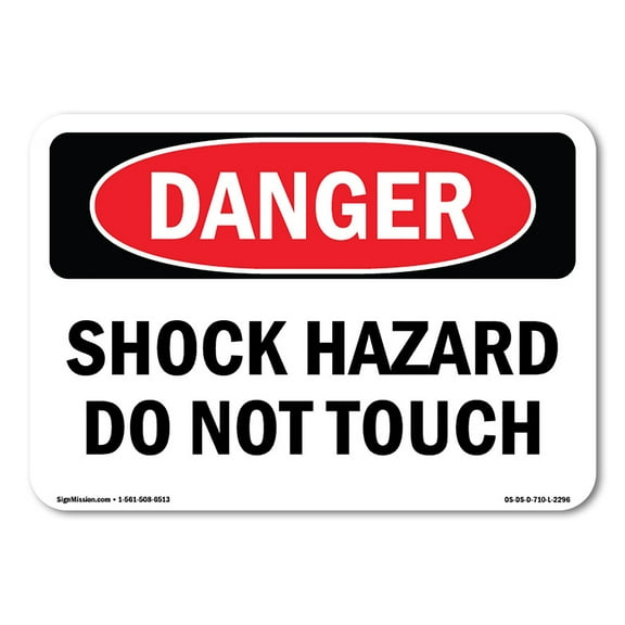 OSHA Danger Sign - Shock Hazard Do Not Touch | Plastic Sign | Protect Your Business, Construction Site, Warehouse & Shop Area |  Made in The USA