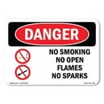 thumbnail image 1 of OSHA Danger Sign - No Smoking No Open Flames No Sparks | Plastic Sign | Protect Your Business, Construction Site, Warehouse & Shop Area |  Made in The USA, 1 of 5