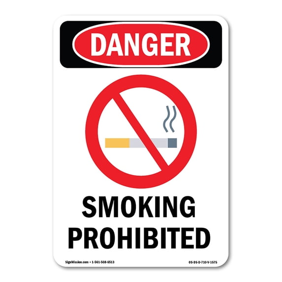 OSHA Danger Sign - Smoking Prohibited | Decal | Protect Your Business, Construction Site, Warehouse & Shop Area | Made in The USA