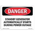 thumbnail image 1 of OSHA Danger Sign - Standby Generator Automatically Starts During, 1 of 1