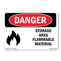 OSHA Danger Sign - Storage Area Flammable Material | Plastic Sign | Protect Your Business, Construction Site, Warehouse & Shop Area |  Made in The USA