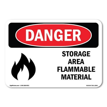 OSHA Danger Sign - Storage Area Flammable Material | Plastic Sign | Protect Your Business, Construction Site, Warehouse & Shop Area |  Made in The USA