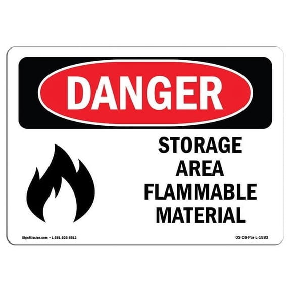 OSHA Danger Sign - Storage Area Flammable Material