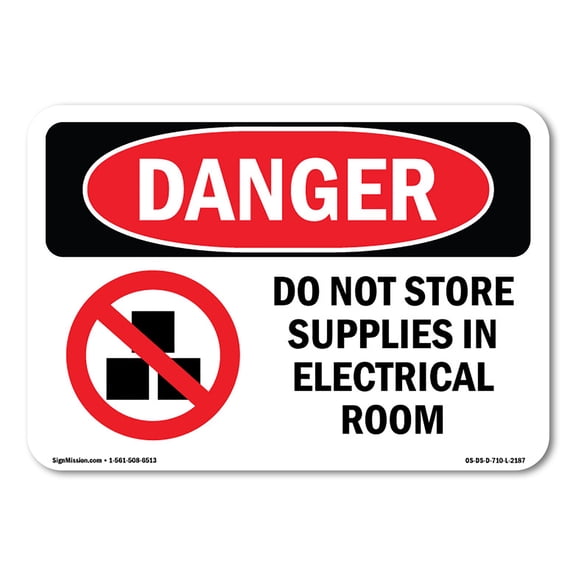 OSHA Danger Sign - Do Not Store Supplies In Electrical | Plastic Sign | Protect Your Business, Construction Site, Warehouse & Shop Area |  Made in The USA