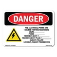 thumbnail image 1 of OSHA Danger Sign - The Electrical Power And Source | Decal | Protect Your Business, Construction Site, Warehouse & Shop Area |  Made in The USA, 1 of 5