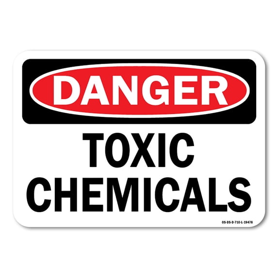 OSHA Danger Sign - Toxic Chemicals | Plastic Sign | Protect Your Business, Work Site, Warehouse & Shop Area | Made in the USA