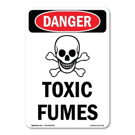 OSHA Danger Sign -  Toxic Fumes | Decal | Protect Your Business, Construction Site, Warehouse & Shop Area |  Made in The USA