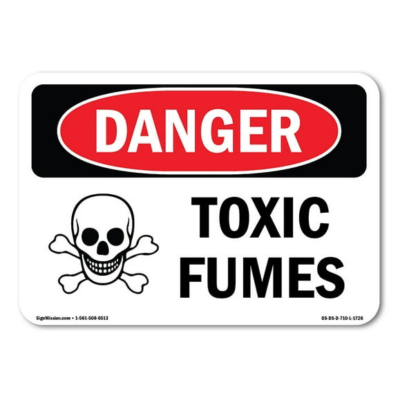 OSHA Danger Sign - Toxic Fumes | Decal | Protect Your Business, Construction Site, Warehouse & Shop Area | Made in The USA