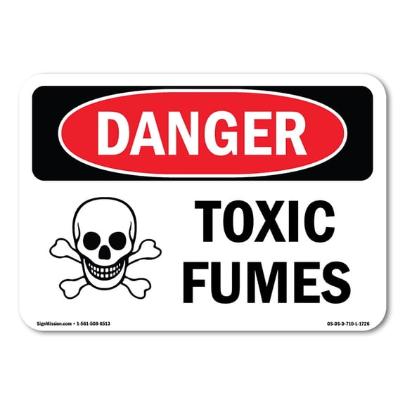 OSHA Danger Sign - Toxic Fumes | Plastic Sign | Protect Your Business, Construction Site, Warehouse & Shop Area | Made in The USA