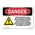 thumbnail image 1 of OSHA Danger Sign - Two-Blocking The Crane Will Cause Death | Decal | Protect Your Business, Construction Site, Shop Area |  Made in The USA, 1 of 5
