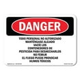 thumbnail image 1 of OSHA Danger Sign - Unauthorized Personnel Keep Out Spanish | Plastic Sign | Protect Your Business, Construction Site, Shop Area |  Made in The USA, 1 of 5