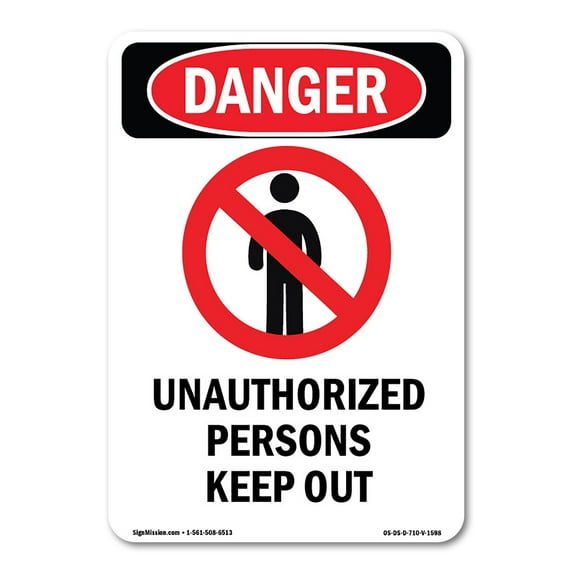 OSHA Danger Sign - Unauthorized Persons Keep Out | Decal | Protect Your Business, Construction Site, Warehouse & Shop Area | Made in The USA