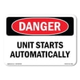 thumbnail image 1 of OSHA Danger Sign - Unit Starts Automatically | Decal | Protect Your Business, Construction Site, Warehouse & Shop Area |  Made in The USA, 1 of 5