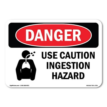 OSHA Danger Sign - Use Caution Ingestion Hazard | Plastic Sign | Protect Your Business, Construction Site, Warehouse & Shop Area |  Made in The USA
