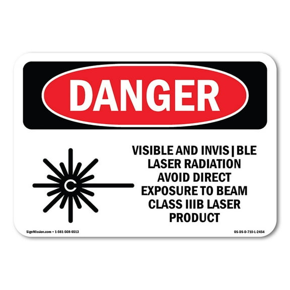 OSHA Danger Sign - Visible And Invisible Laser | Decal | Protect Your Business, Construction Site, Warehouse & Shop Area |  Made in The USA
