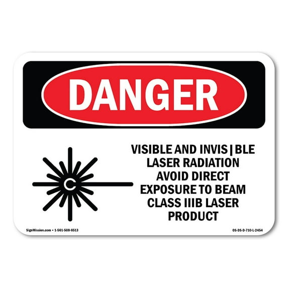OSHA Danger Sign - Visible And Invisible Laser | Decal | Protect Your Business, Construction Site, Warehouse & Shop Area | Made in The USA