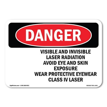 OSHA Danger Sign - Visible And Invisible Laser Radiation | Decal | Protect Your Business, Construction Site, Shop Area |  Made in The USA