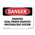 thumbnail image 1 of OSHA Danger Sign - Warning Dual Power Sources Photovoltaic System | Decal | Protect Your Business, Construction Site, Shop Area |  Made in The USA, 1 of 5