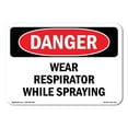 thumbnail image 1 of OSHA Danger Sign - Wear Respirator While Spraying | Decal | Protect Your Business, Construction Site, Warehouse & Shop Area |  Made in The USA, 1 of 5