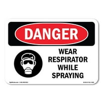 OSHA Danger Sign - Wear Respirator While Spraying | Plastic Sign | Protect Your Business, Construction Site, Warehouse & Shop Area |  Made in The USA
