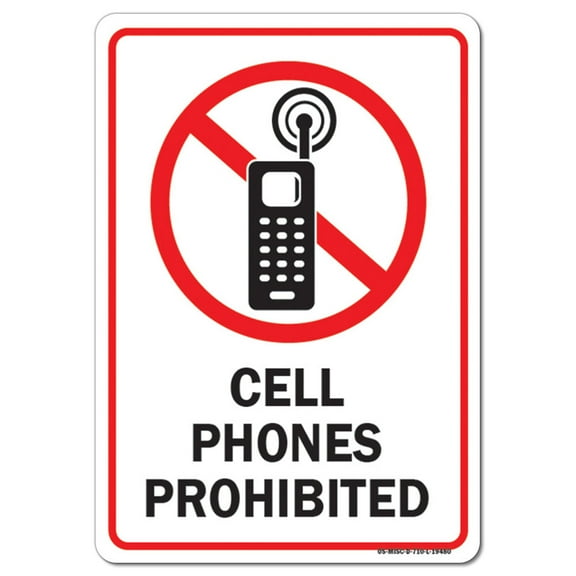 OSHA Decal - Cell Phones Prohibited | Decal | Protect Your Business, Work Site, Warehouse & Shop Area |  Made in the USA