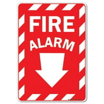 OSHA Decal - Fire Alarm Emergency Sign with Arrow | Decal | Protect Your Business, Work Site, Warehouse & Shop Area |  Made in the USA
