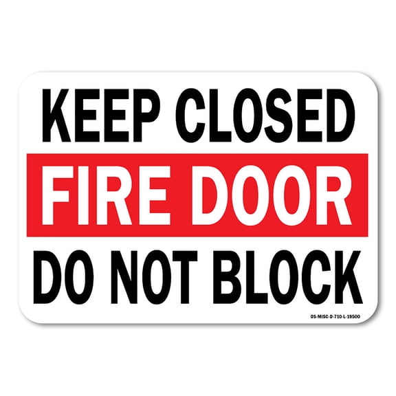 OSHA Decal - Keep Closed Fire Door Do Not Block | Decal | Protect Your Business, Work Site, Warehouse & Shop Area | Made in the USA