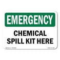 thumbnail image 1 of OSHA EMERGENCY Sign - Chemical Spill Kit Here | Plastic Sign | Protect Your Business, Construction Site, Warehouse & Shop Area | Made in the USA, 1 of 5